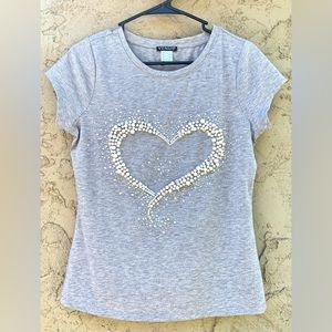 Top with beaded heart